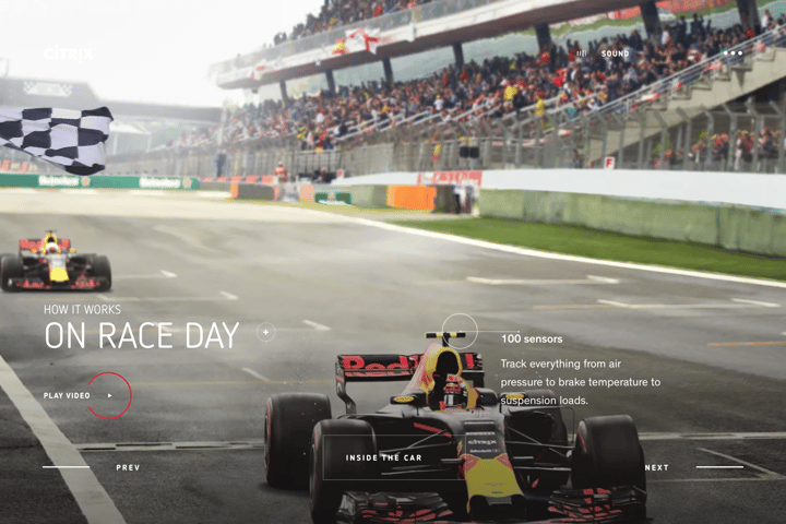 Red Bull Racing + Citrix website preview